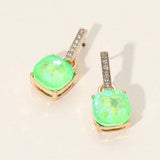 Cushion Square Stone Dangle Evening Earrings - Madeline Love - Flyclothing LLC