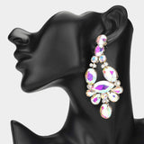 Oval Marquise Stone Cluster Chandelier Evening Earrings - Madeline Love - Flyclothing LLC