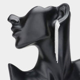 6Rows Crystal Rhinestone Fringe Evening Earrings - Madeline Love - Flyclothing LLC