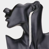 Crystal Rhinestone Pave Fringe Evening Earrings - Madeline Love - Flyclothing LLC