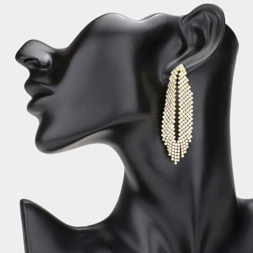 Crystal Rhinestone Evening Earrings - Madeline Love - Flyclothing LLC