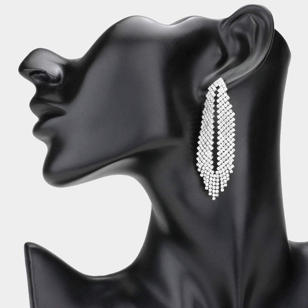 Crystal Rhinestone Evening Earrings - Madeline Love - Flyclothing LLC