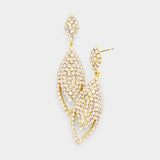 Crystal Pave Oval Evening Earrings - Madeline Love - Flyclothing LLC