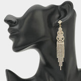 Rhinestone Fringe Evening Earrings - Madeline Love - Flyclothing LLC