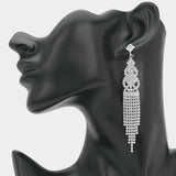 Rhinestone Fringe Evening Earrings - Madeline Love - Flyclothing LLC