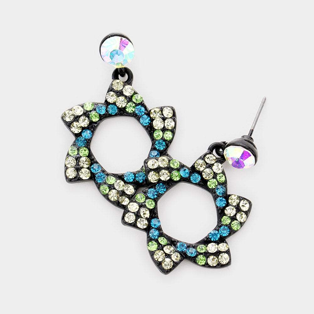 Crystal pinwheel earrings - Madeline Love - Flyclothing LLC