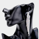 Rhinestone Fringe Dangle Evening Earrings - Madeline Love - Flyclothing LLC