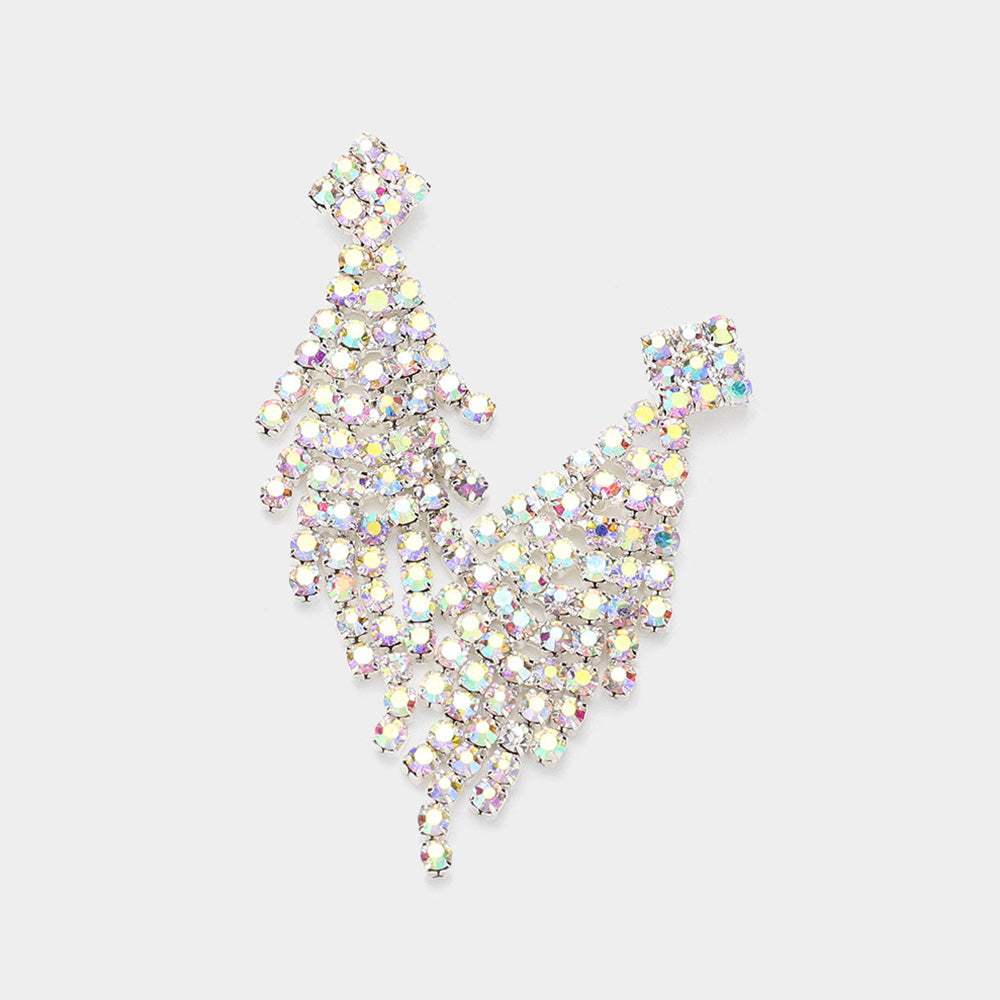 Rhinestone Paved Chandelier Evening Earrings - Madeline Love - Flyclothing LLC
