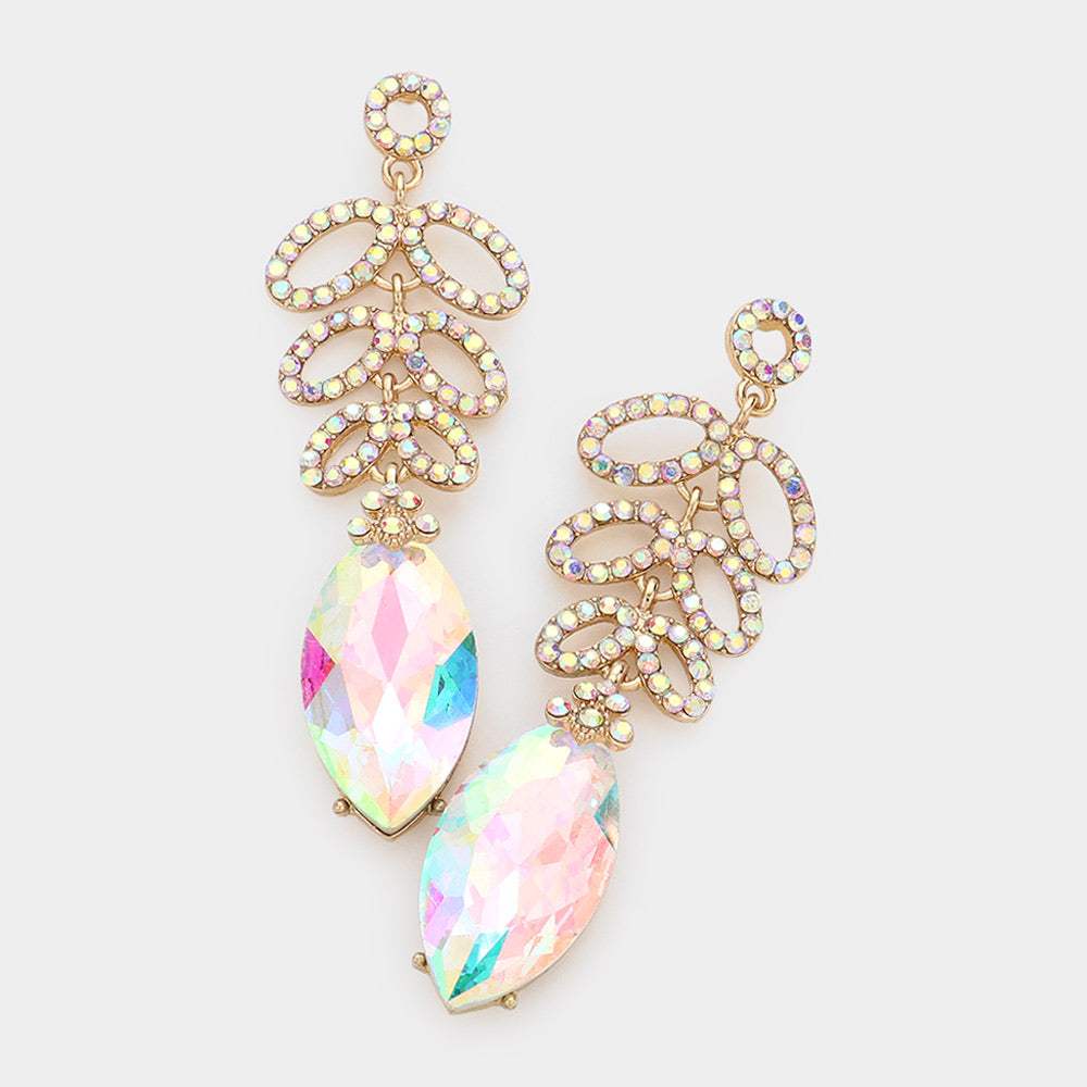 Marquise Accented Dangle Evening Earrings - Madeline Love - Flyclothing LLC