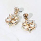Teardrop Stone Flower Dangle Evening Earrings - Madeline Love - Flyclothing LLC