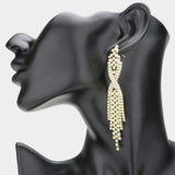 Dropped Rhinestone Dangle Evening Earrings - Madeline Love - Flyclothing LLC
