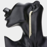 Rhinestone Linear Dangle Evening Earrings - Madeline Love - Flyclothing LLC