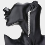 Rhinestone Linear Dangle Evening Earrings - Madeline Love - Flyclothing LLC