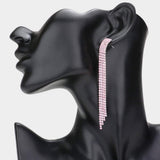 Rhinestone Linear Dangle Evening Earrings - Madeline Love - Flyclothing LLC
