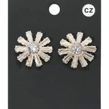 Flower CZ Stone Stud Evening Earrings - Madeline Love - Flyclothing LLC