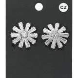 Flower CZ Stone Stud Evening Earrings - Madeline Love - Flyclothing LLC