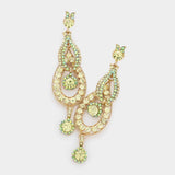 Crystal Rhinestone Rosette Dangle Evening Earrings - Madeline Love - Flyclothing LLC