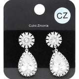 CZ Teardrop Stone Dangle Evening Earrings - Madeline Love - Flyclothing LLC