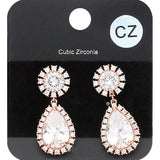 CZ Teardrop Stone Dangle Evening Earrings - Madeline Love - Flyclothing LLC