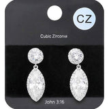 CZ Marquise Stone Dangle Evening Earrings - Madeline Love - Flyclothing LLC