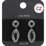 CZ Marquise Stone Dangle Evening Earrings - Madeline Love - Flyclothing LLC