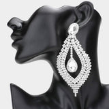 Glass Crystal Rhinestone Drop Evening Earrings - Madeline Love - Flyclothing LLC
