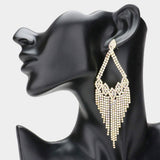 Rhinestone Fringe Evening Earrings - Madeline Love - Flyclothing LLC