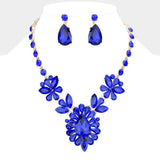 Teardrop Stone Cluster Evening Necklace - Madeline Love - Flyclothing LLC