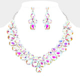 Teardrop Stone Cluster Evening Necklace - Madeline Love - Flyclothing LLC