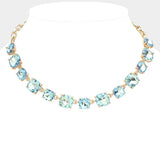 Cushion Square Stone Link Evening Necklace - Madeline Love - Flyclothing LLC