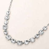 Cushion Square Stone Link Evening Necklace - Madeline Love - Flyclothing LLC