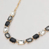 Cushion Rectangular Stone Cluster Link Evening Necklace - Madeline Love - Flyclothing LLC