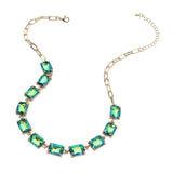 Cushion Rectangular Stone Cluster Link Evening Necklace - Madeline Love - Flyclothing LLC