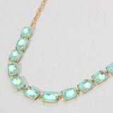 Cushion Rectangular Stone Cluster Link Evening Necklace - Madeline Love - Flyclothing LLC