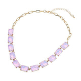 Cushion Rectangular Stone Cluster Link Evening Necklace - Madeline Love - Flyclothing LLC