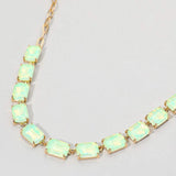 Cushion Rectangular Stone Cluster Link Evening Necklace - Madeline Love - Flyclothing LLC