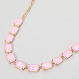Cushion Rectangular Stone Cluster Link Evening Necklace - Madeline Love - Flyclothing LLC