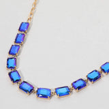 Cushion Rectangular Stone Cluster Link Evening Necklace - Madeline Love - Flyclothing LLC