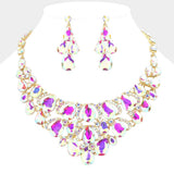 Teardrop Stone Cluster Evening Necklace - Madeline Love - Flyclothing LLC