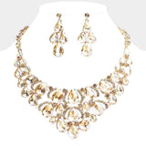 Teardrop Stone Cluster Evening Necklace - Madeline Love - Flyclothing LLC