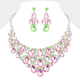 Teardrop Stone Cluster Evening Necklace - Madeline Love - Flyclothing LLC