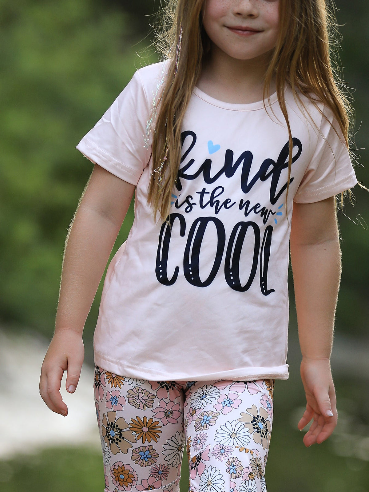 Girls Letter Print Top + Floral Pattern Pants - Rylee Faith Designs - Flyclothing LLC