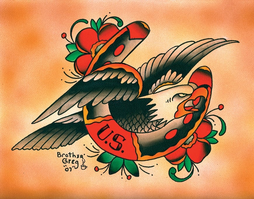 Black Market Art Company Eagle Horseshoe Print