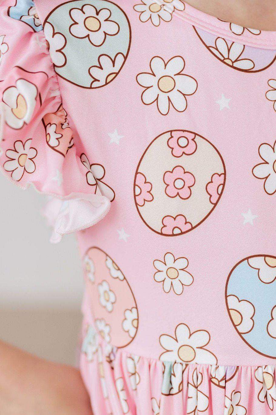 Easter Egg Hunt Flutter Sleeve Twirl Dress - Mila & Rose ® - Flyclothing LLC