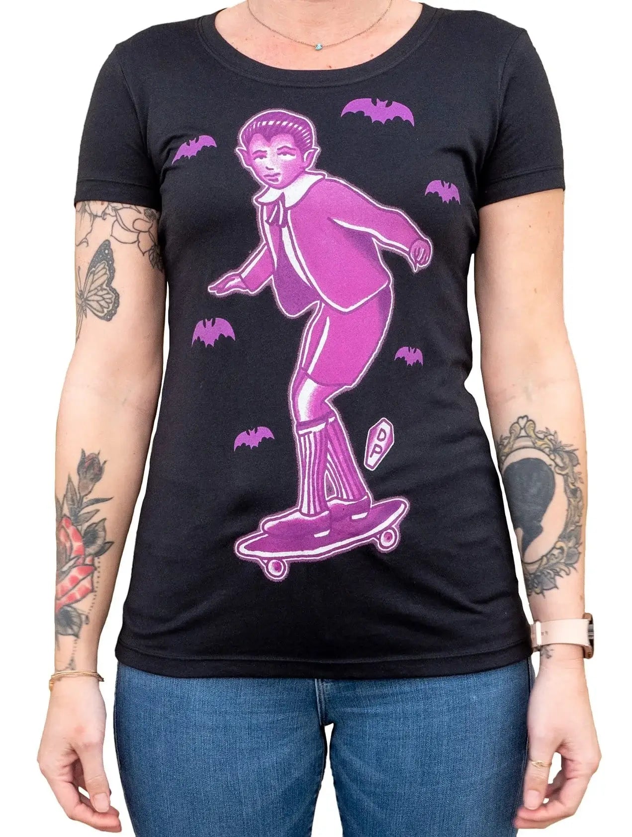 Black Market Art Company Eddie Women's Loose Neck T-Shirt - Black Market Art Company - Flyclothing LLC