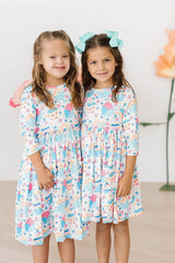 Egg-cellent 3/4 Sleeve Pocket Twirl Dress - Mila & Rose ® - Flyclothing LLC