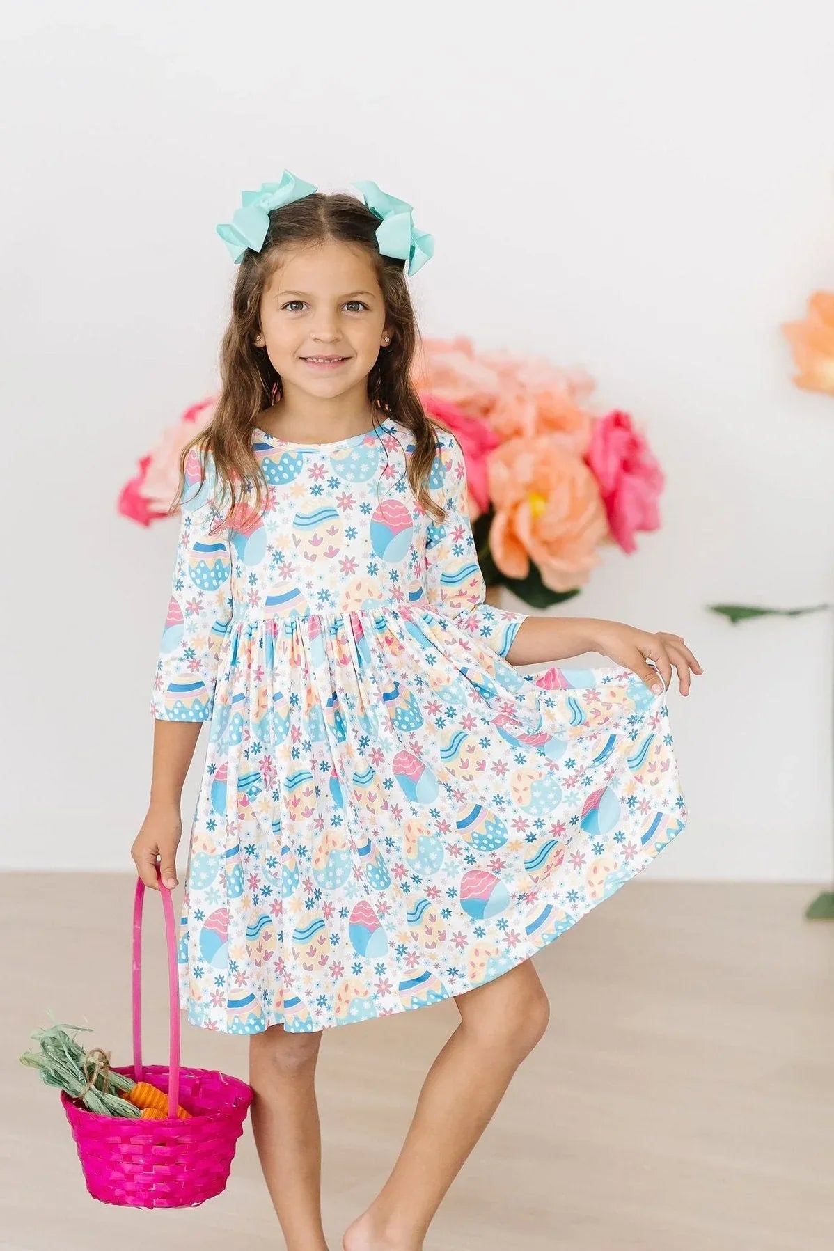 Egg-cellent 3/4 Sleeve Pocket Twirl Dress - Mila & Rose ® - Flyclothing LLC