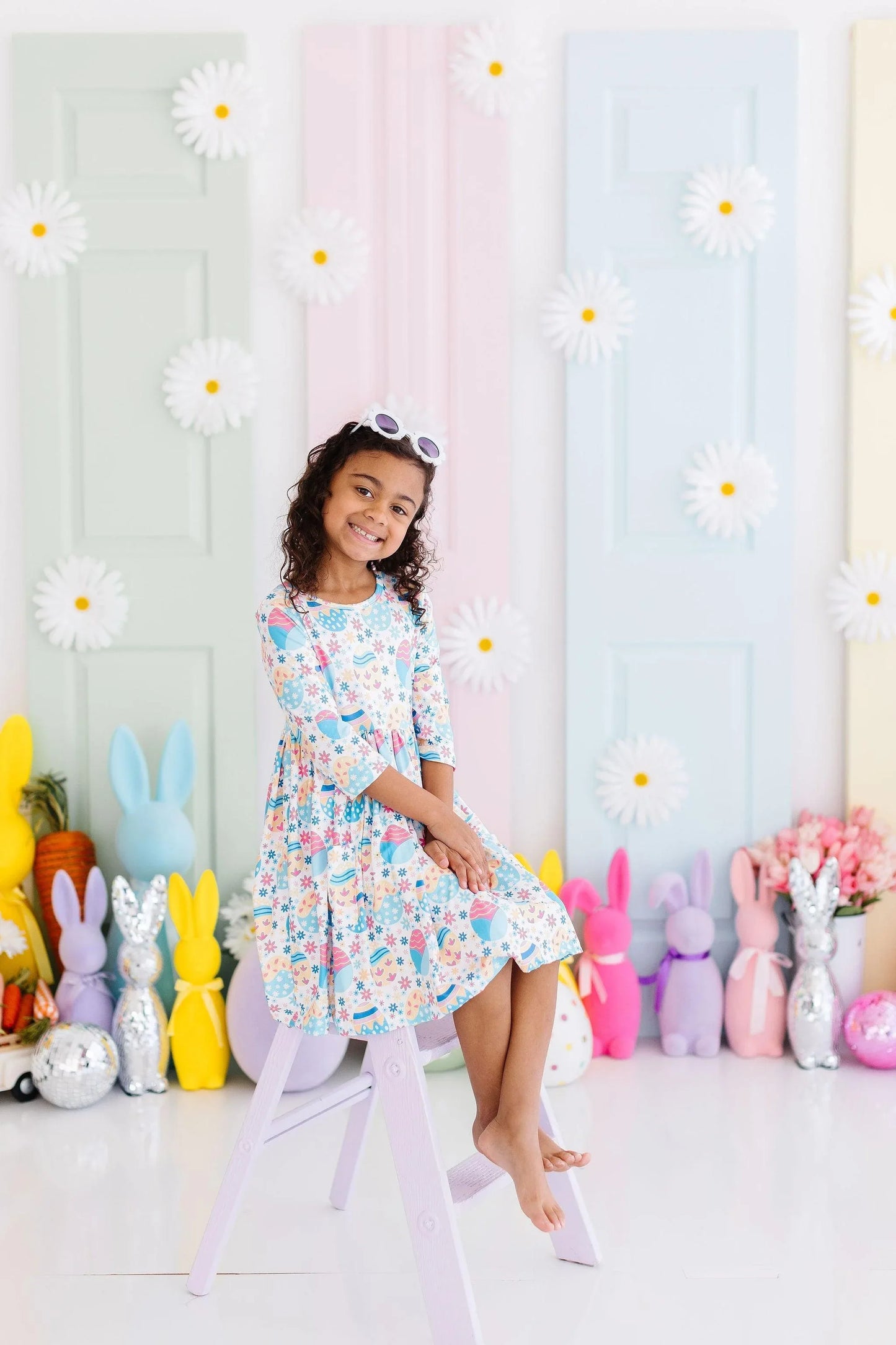 Egg-cellent 3/4 Sleeve Pocket Twirl Dress - Mila & Rose ® - Flyclothing LLC