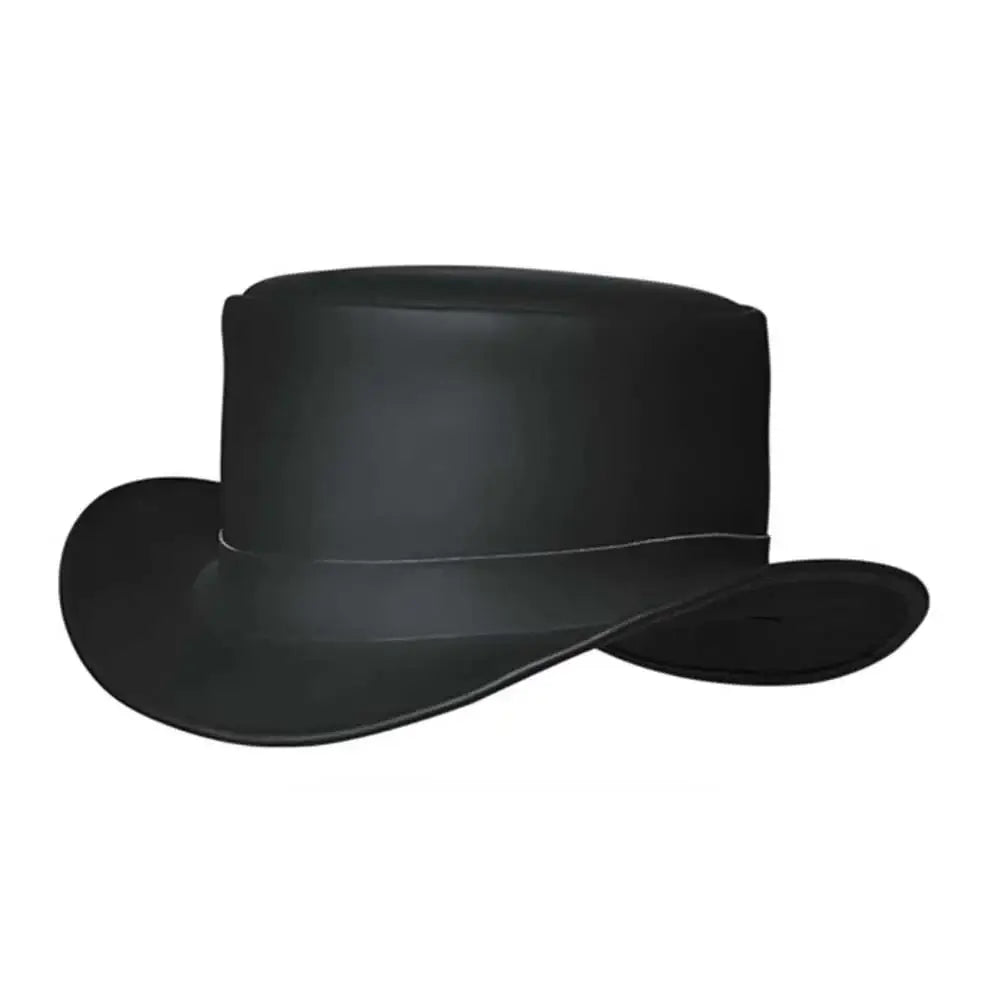 El Diablo - Mens Premium Leather Top Hat - Unik Just for Bikers - Flyclothing LLC