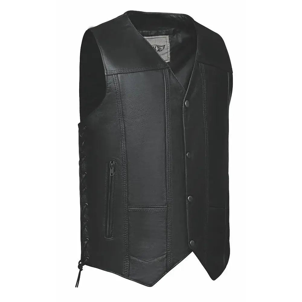 El Paso - Men's Motorcycle Leather Vest - Unik Just for Bikers - Flyclothing LLC